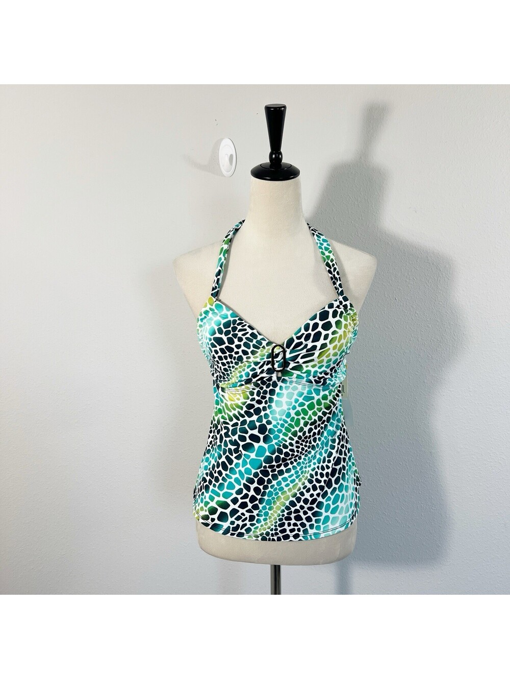 NWT Perry Ellis Women's Swim Tankini Top Multicolor Tropical Summer Sz Medium